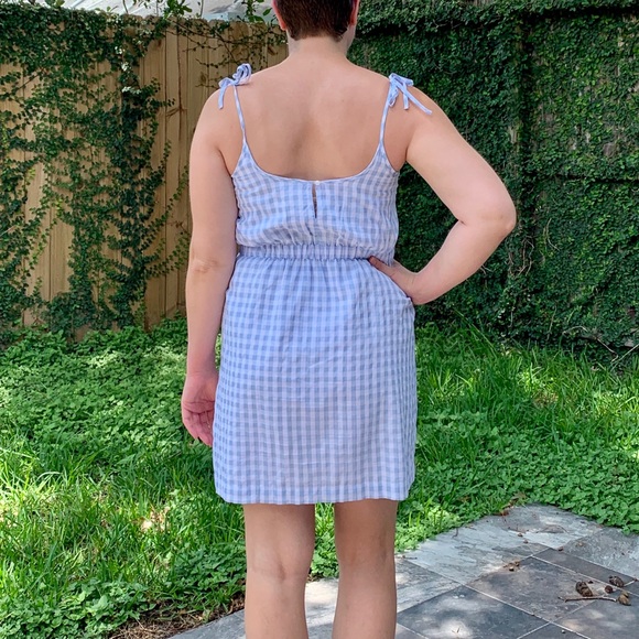 Madewell Blue And White Gingham Dress 